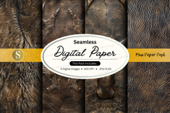 Seamless digital paper texture with pine cones and burlap ba Product Image 1