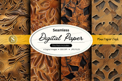 Seamless digital paper pack vintage floral textures backgrou Product Image 1