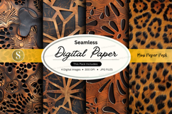 Seamless digital paper pack with leopard and geometric patte Product Image 1