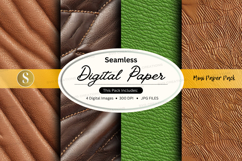 Seamless brown leather digital paper texture mockup Product Image 1
