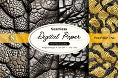 Seamless digital paper textures gold black pattern design Product Image 1