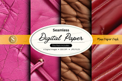 Seamless pink digital paper texture with stitches mockup Product Image 1