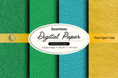 Seamless digital paper texture pack green yellow mockup Product Image 1