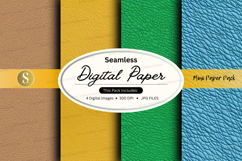 Seamless digital paper texture mockup with yellow green desi Product Image 1