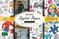 Seamless digital paper pack with colorful patterns and textu Product Image 1