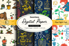 Seamless digital paper pack with gardening and creativity il Product Image 1