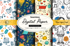 Seamless digital paper textures with colorful stationery and Product Image 1