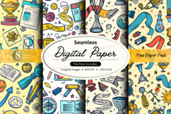 Seamless digital paper pack with office and school supplies Product Image 1