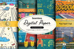 Seamless digital paper patterns background set with vibrant Product Image 1