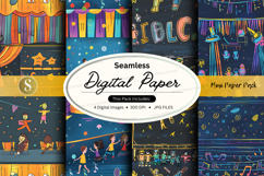 Seamless digital paper pack with music festival and city the Product Image 1