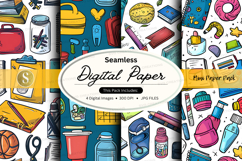 Seamless digital paper texture with office and school suppli Product Image 1