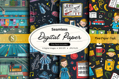 Seamless digital paper texture with retro tech and coffee do Product Image 1