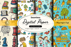 Seamless digital paper pack with global education and travel Product Image 1