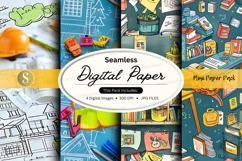 Seamless digital paper textures collection with craft suppli Product Image 1