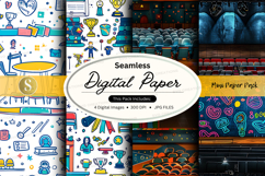 Seamless digital paper textures collection with colorful pat Product Image 1
