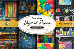 Seamless digital paper textures pack with vibrant colorful p Product Image 1