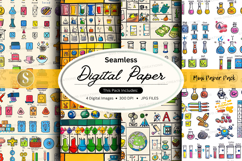 Seamless Digital Paper Pack with Vibrant Patterns and Textur Product Image 1