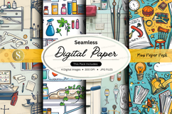 Seamless digital paper textures with office and creative ele Product Image 1