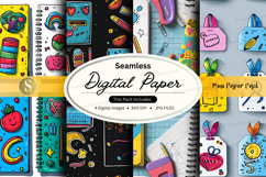 Seamless digital paper pack with colorful retro patterns and Product Image 1