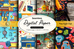 Seamless digital paper textures pack with colorful craft bac Product Image 1