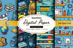 Seamless digital paper texture pack with vintage school supp Product Image 1