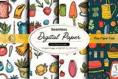 Seamless digital paper texture with kitchen garden vintage f Product Image 1