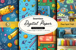 Seamless digital paper pack with retro game textures and col Product Image 1