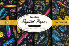 Seamless digital paper texture with school and office suppli Product Image 1