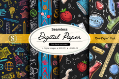 Seamless digital paper texture pack with colorful stationery Product Image 1