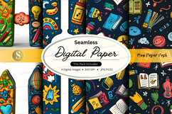 Seamless digital paper textures with school and office suppl Product Image 1