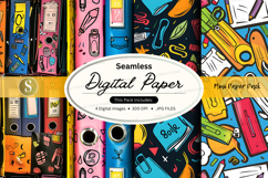 Seamless digital paper pack with vibrant textures and patter Product Image 1