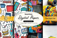 Seamless digital paper pack with colorful craft textures and Product Image 1