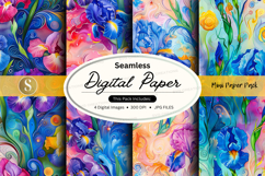 Seamless Digital Paper Patterns Watercolor Floral Background Product Image 1