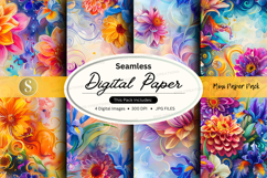 Seamless digital paper patterns floral watercolor background Product Image 1