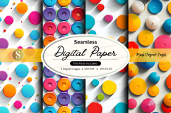 Seamless digital paper pack with colorful polka dots backgro Product Image 1