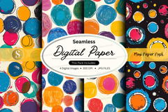 Seamless digital paper pack with colorful watercolor circles Product Image 1