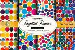 Seamless colorful polka dot digital paper background for cra Product Image 1
