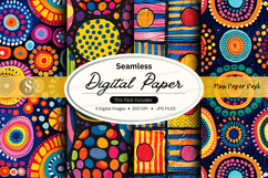 Seamless vibrant digital paper pack with colorful boho patte Product Image 1