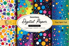 Colorful seamless digital paper patterns with polka dots and Product Image 1