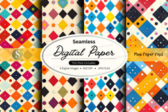 Seamless digital paper pack with vibrant geometric patterns Product Image 1