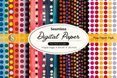 Seamless polka dot digital paper pack with vibrant pastel an Product Image 1