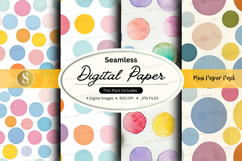 Colorful Seamless Digital Paper Pack with Polka Dots Backgro Product Image 1