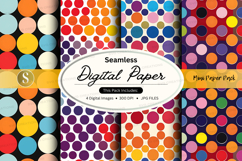 Seamless Digital Paper Pack with Polka Dots and Bright Color Product Image 1