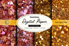 Seamless digital paper texture pack with glitter gold foil b Product Image 1