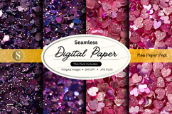 Seamless digital paper texture pink glitter background desig Product Image 1