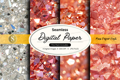 Seamless red glitter digital paper texture background pack Product Image 1