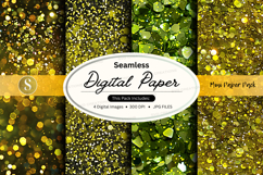 Seamless gold glitter digital paper texture background pack Product Image 1