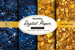 Seamless gold glitter digital paper texture background desig Product Image 1