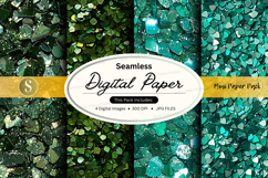Seamless digital paper texture with green floral pattern bac Product Image 1