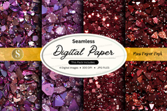 Seamless digital paper texture red floral pattern background Product Image 1